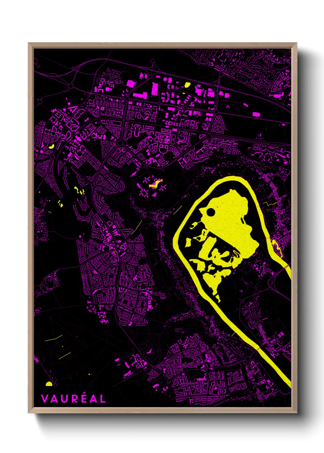 Une affiche de carte sur Vauréal