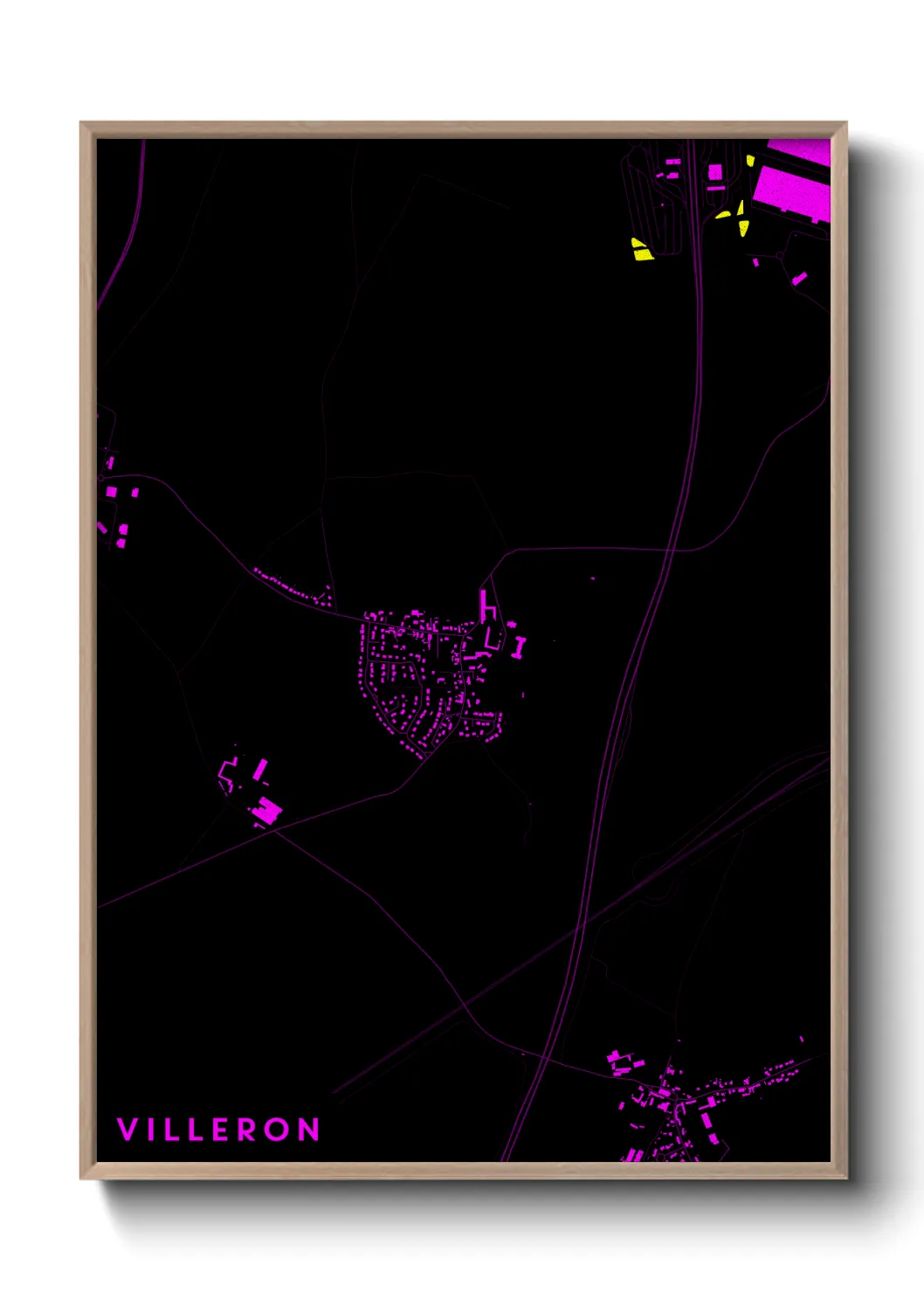 Une affiche de carte sur Villeron