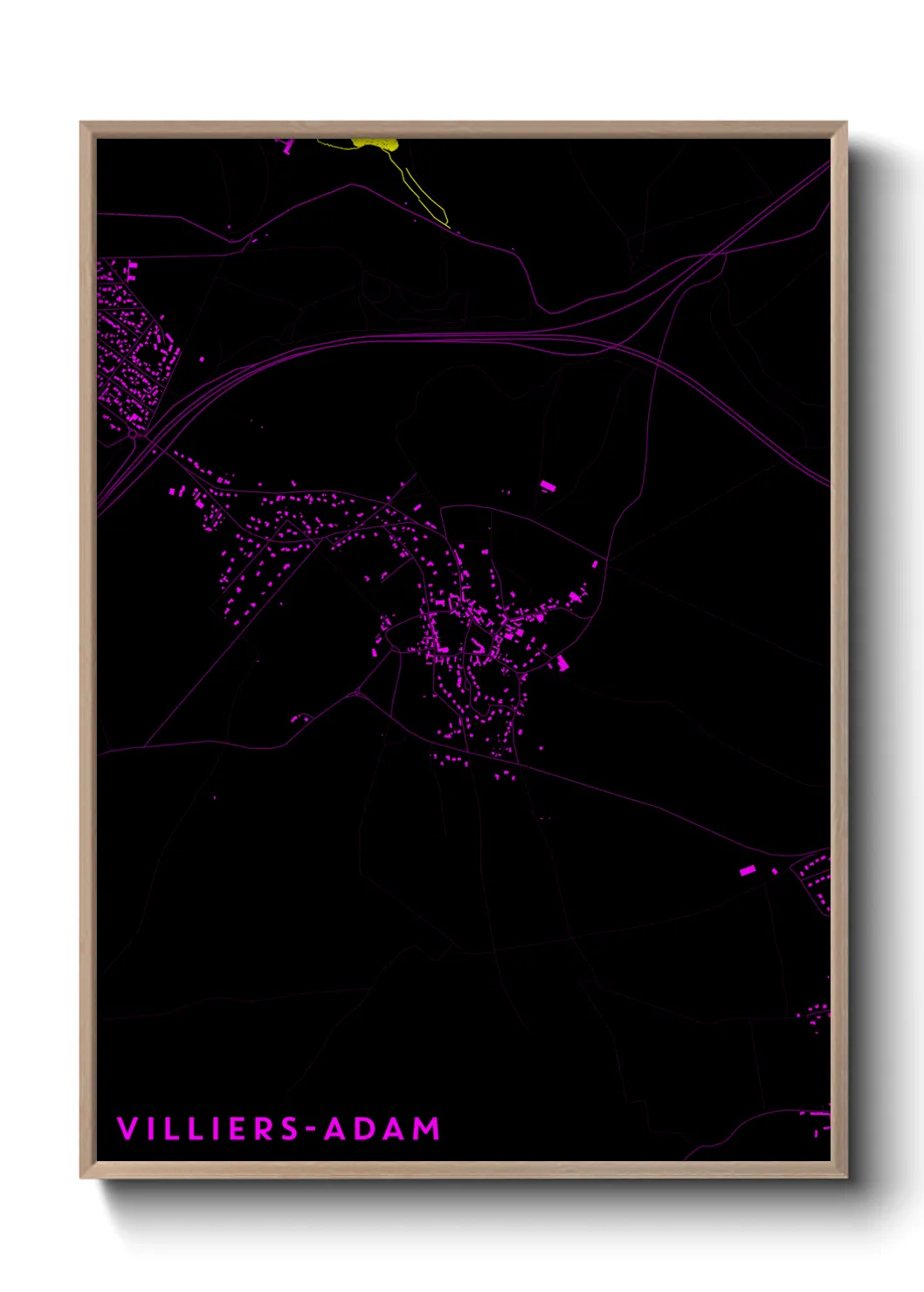 Une affiche de carte sur Villiers-Adam