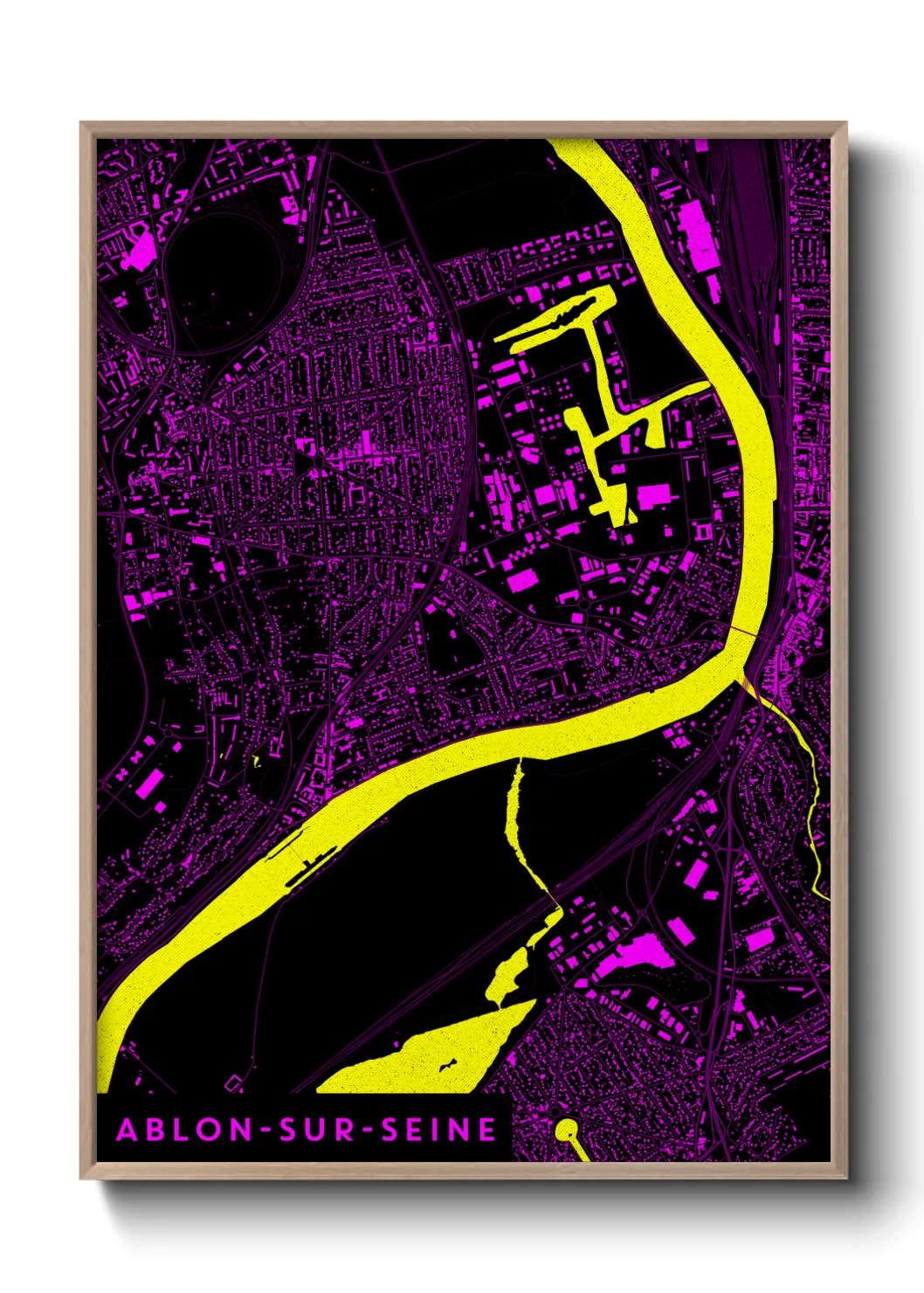 Une affiche de carte sur Ablon-sur-Seine