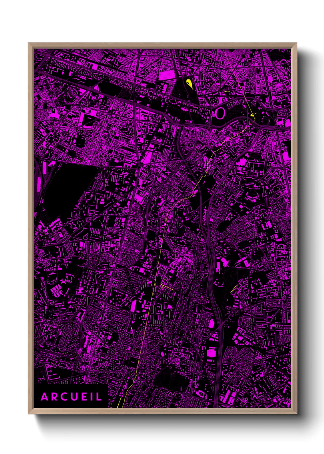 Une affiche de carte sur Arcueil