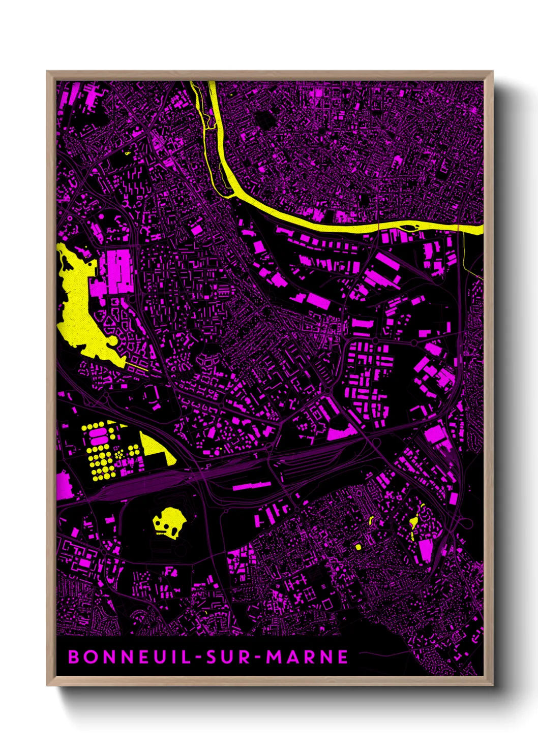 Une affiche de carte sur Bonneuil-sur-Marne