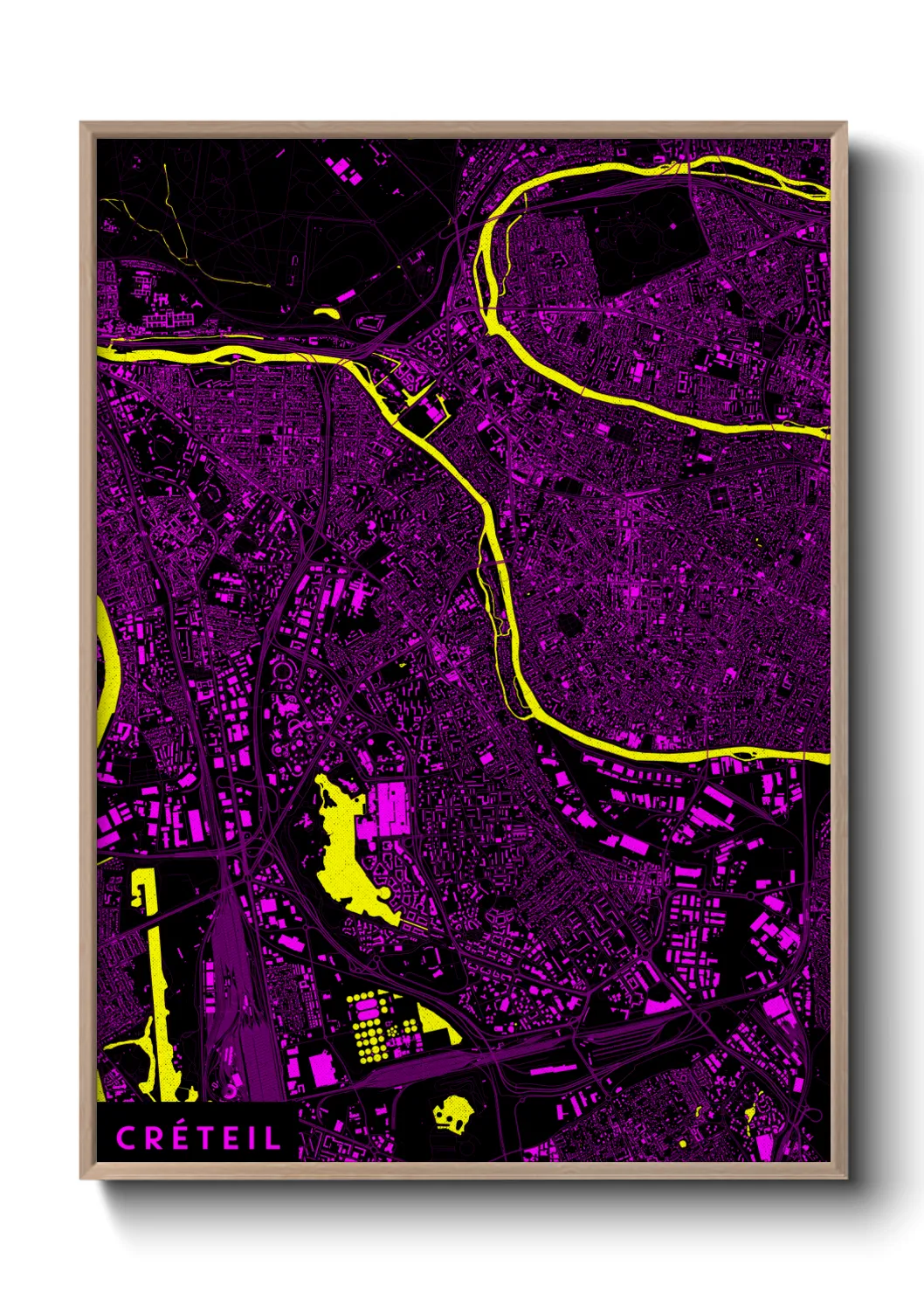 Une affiche de carte sur Créteil