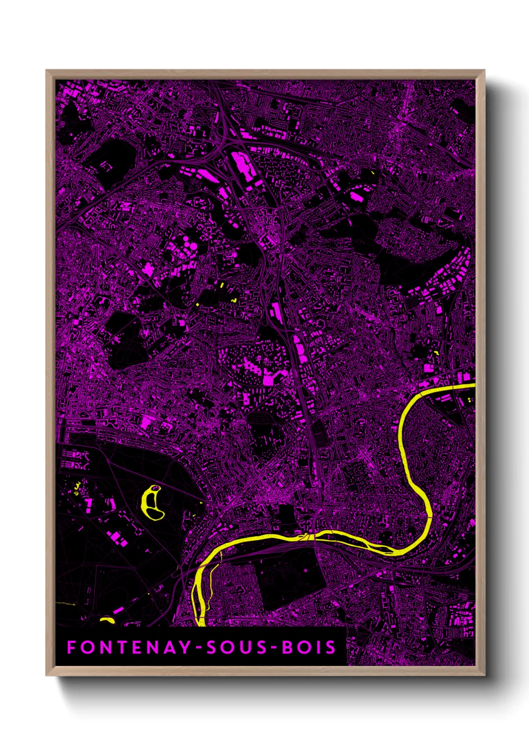 Une affiche de carte sur Fontenay-sous-Bois