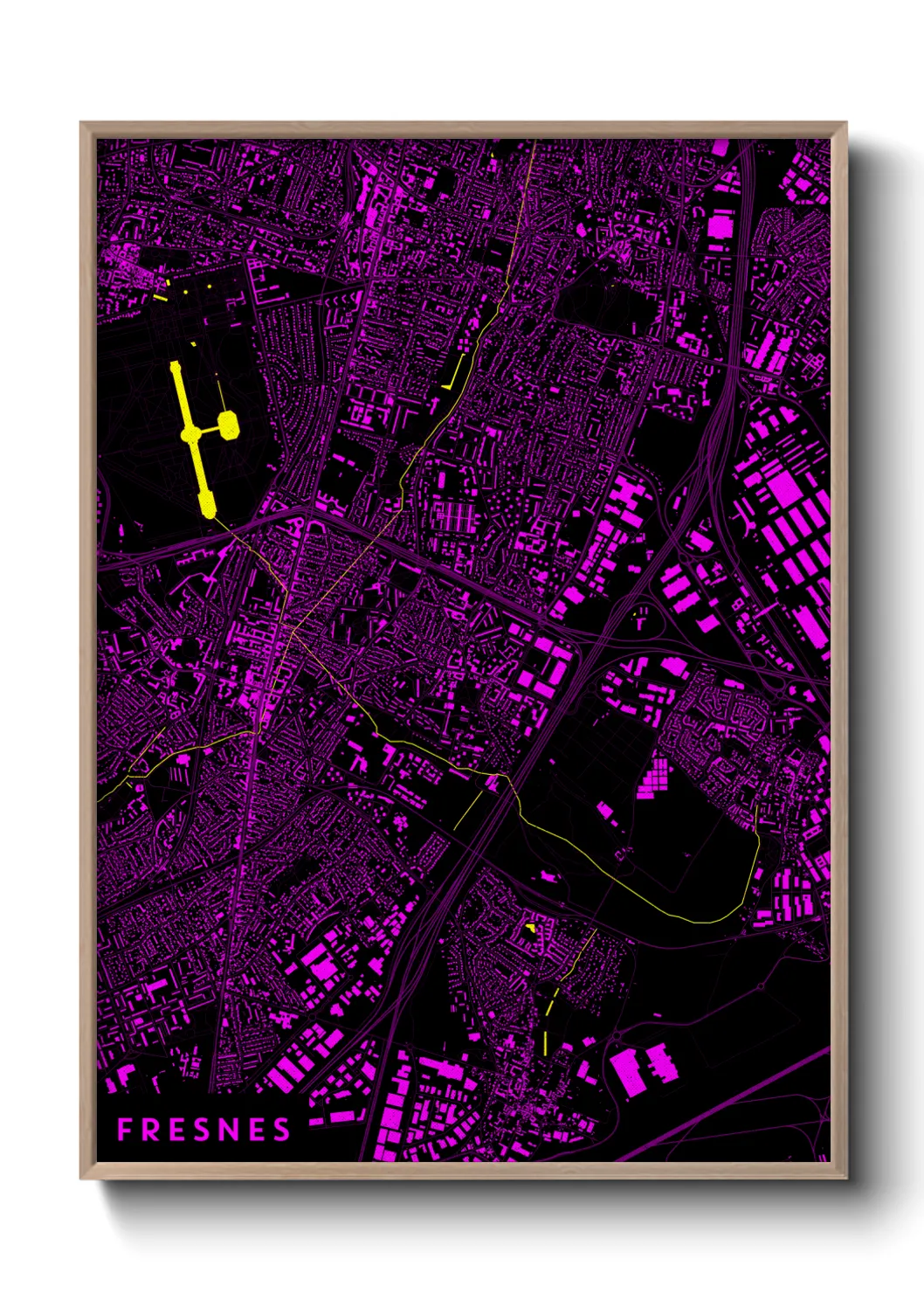 Une affiche de carte sur Fresnes