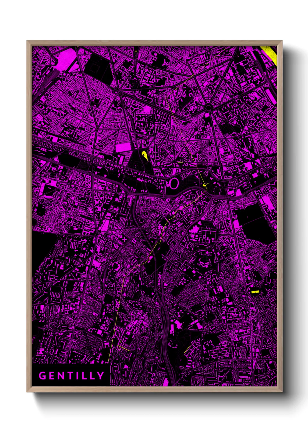 Une affiche de carte sur Gentilly