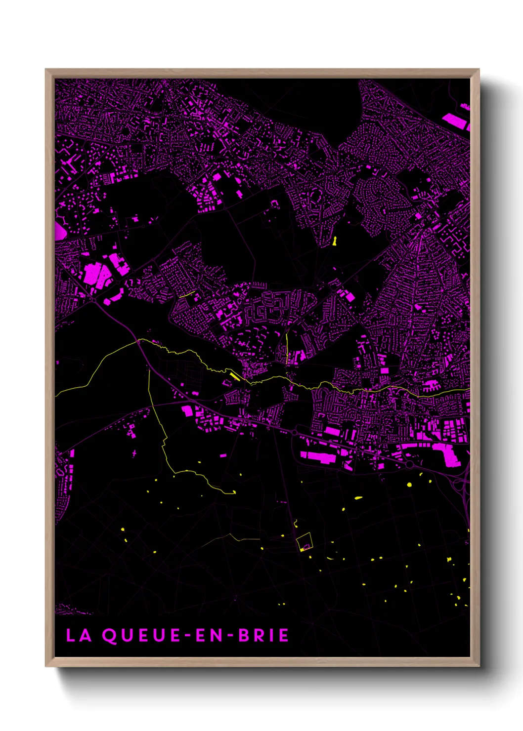 Une affiche de carte sur La Queue-en-Brie