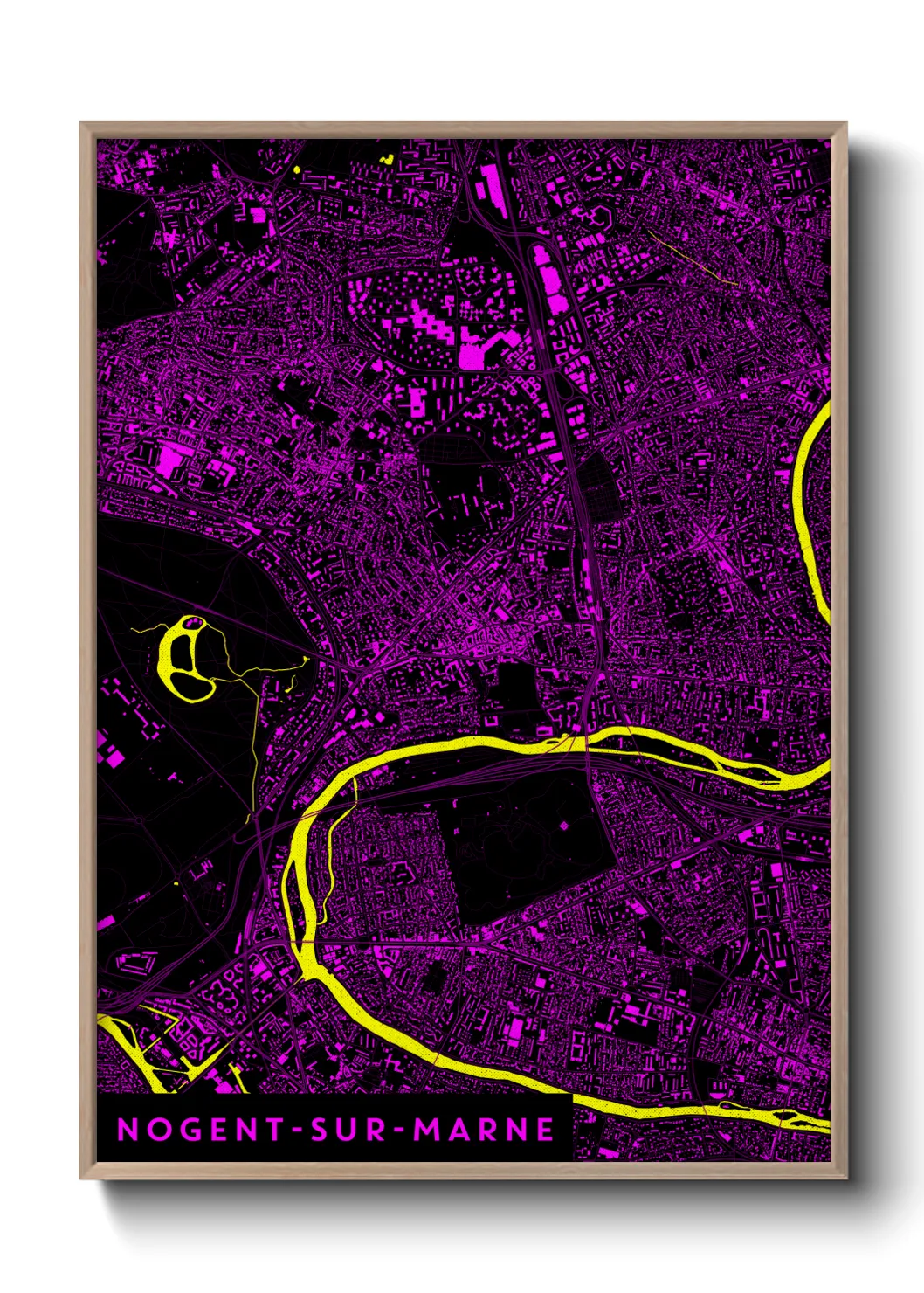 Une affiche de carte sur Nogent-sur-Marne