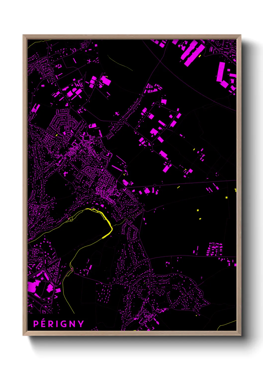 Une affiche de carte sur Périgny