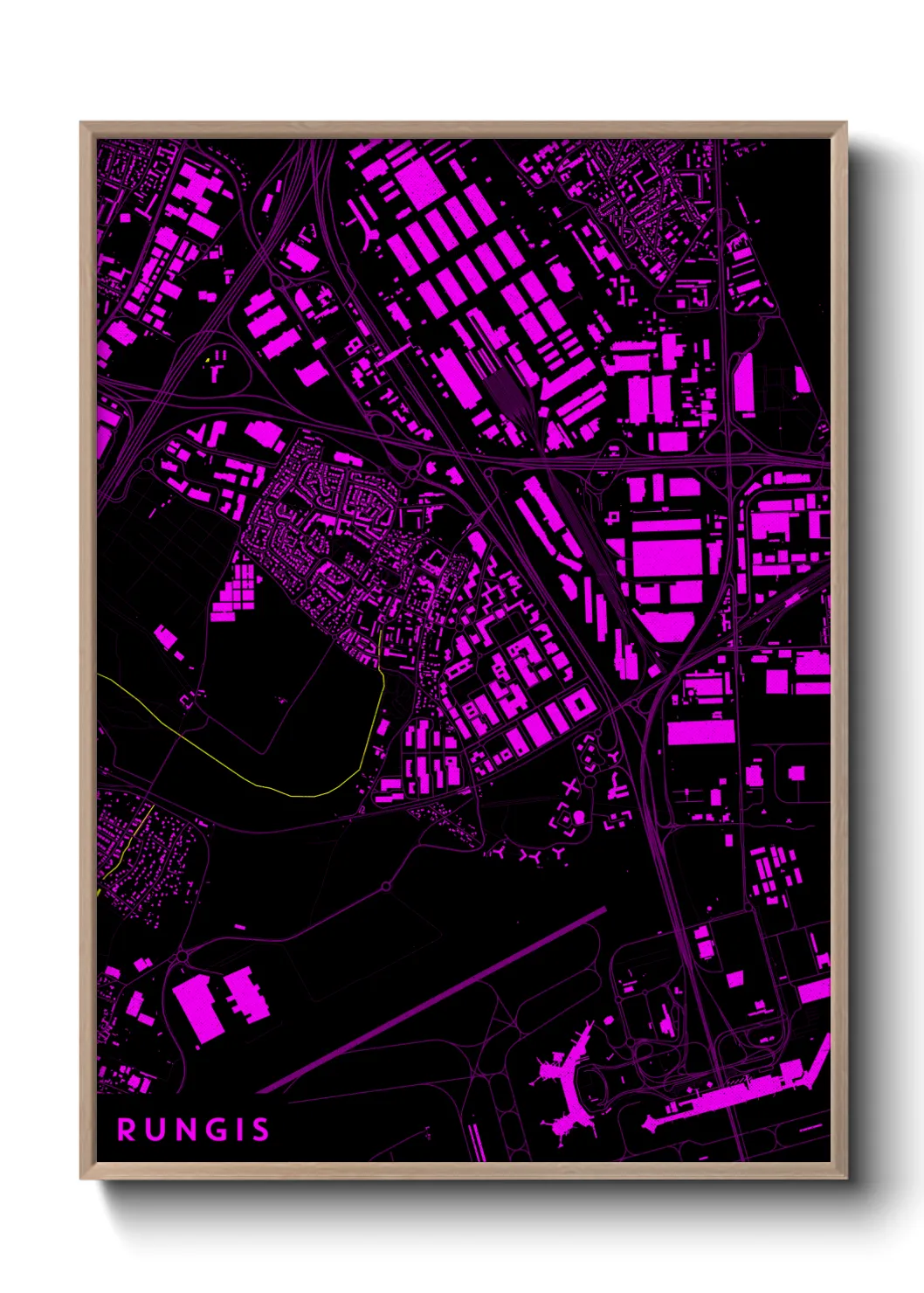 Une affiche de carte sur Rungis