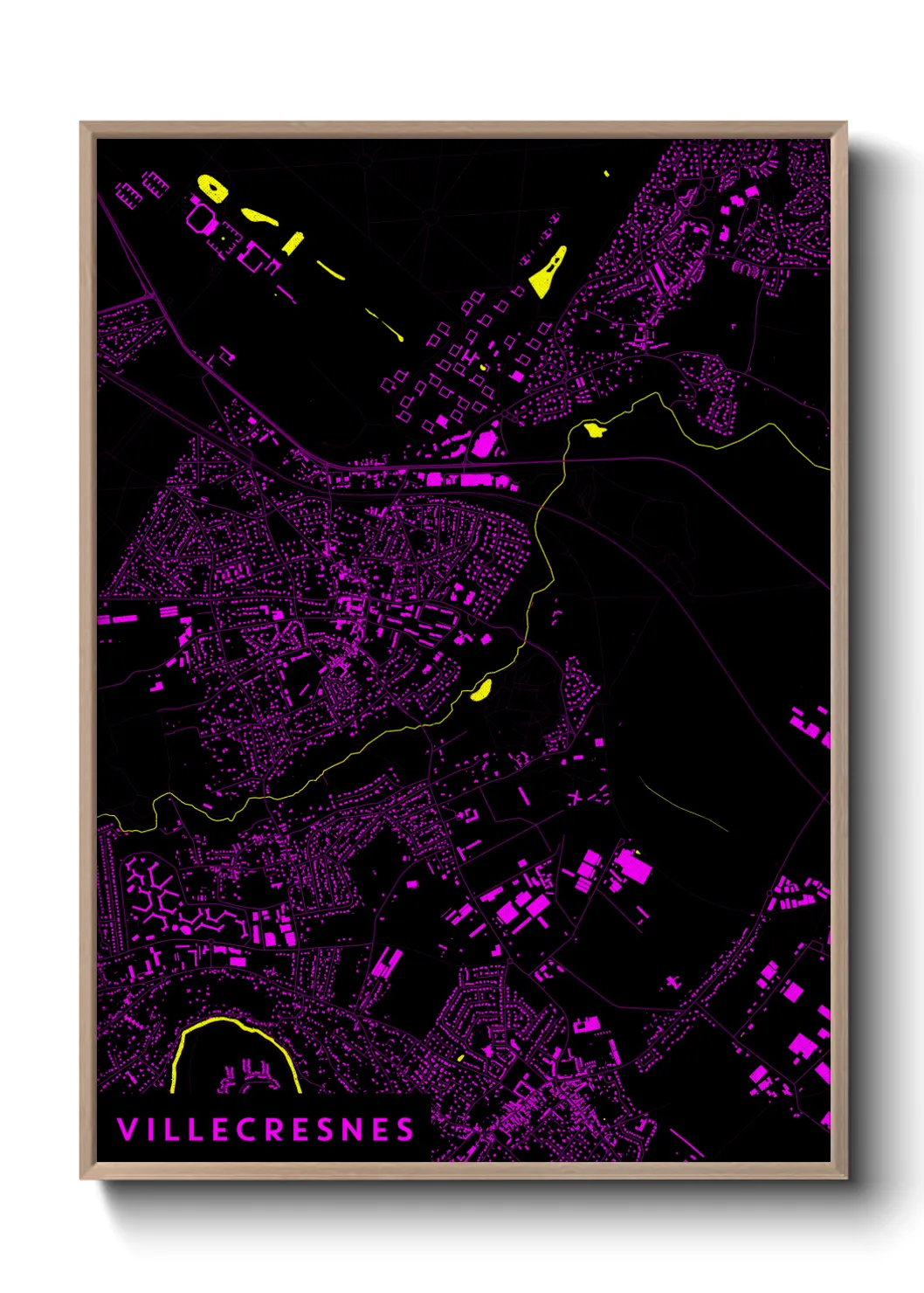 Une affiche de carte sur Villecresnes