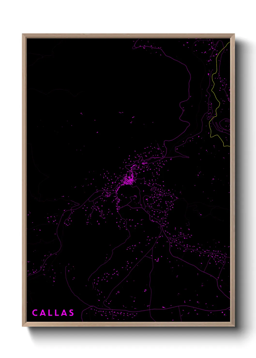 Une affiche de carte sur Callas