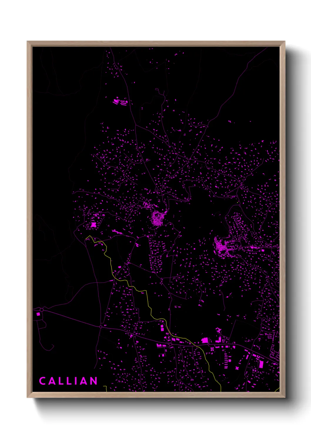 Une affiche de carte sur Callian