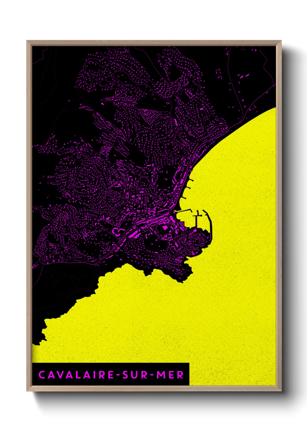 Une affiche de carte sur Cavalaire-sur-Mer