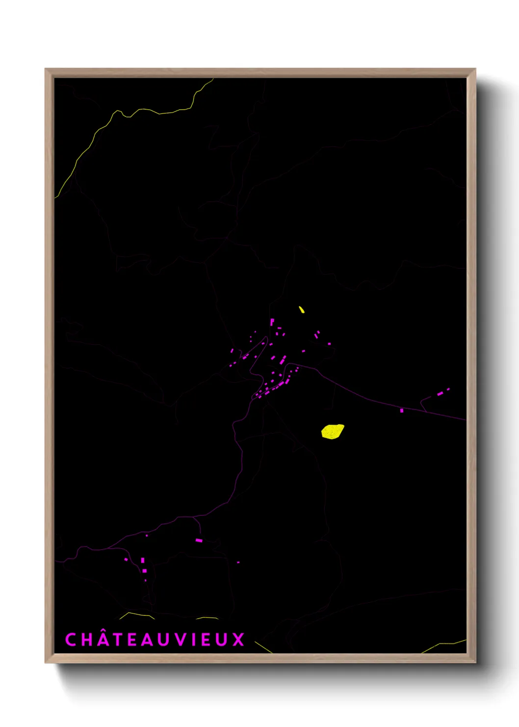 Une affiche de carte sur Châteauvieux