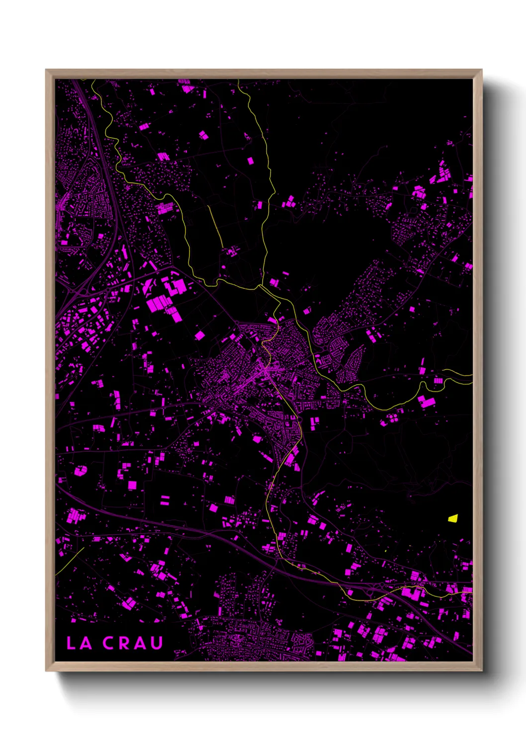 Une affiche de carte sur La Crau