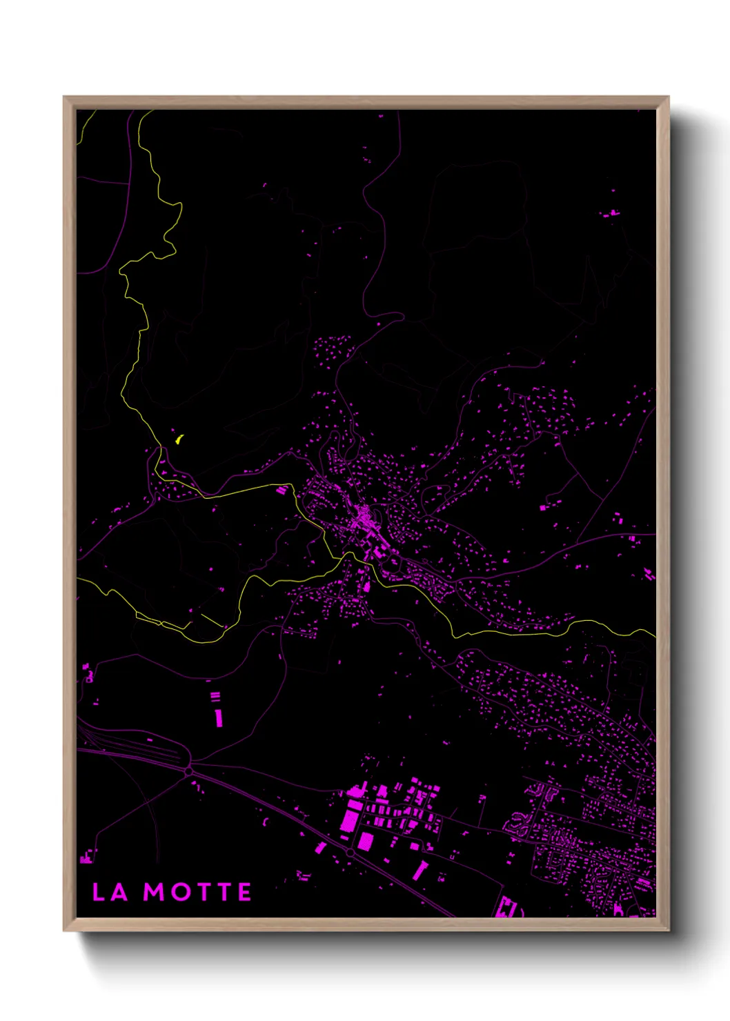 Une affiche de carte sur La Motte