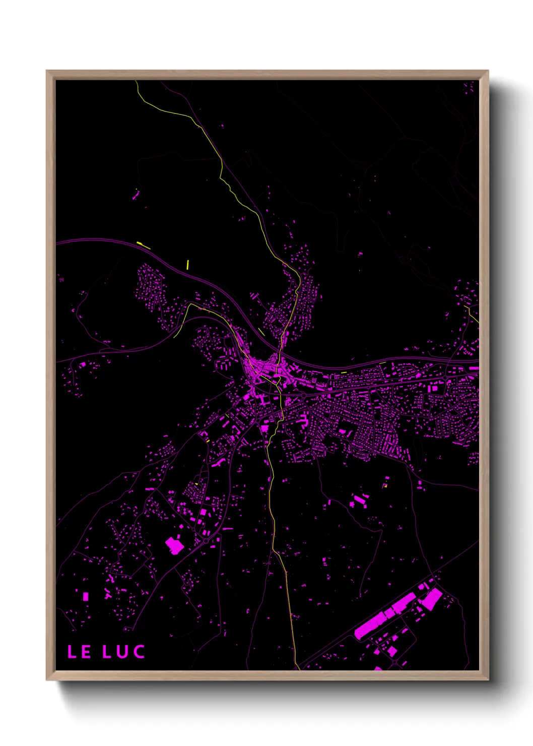 Une affiche de carte sur Le Luc