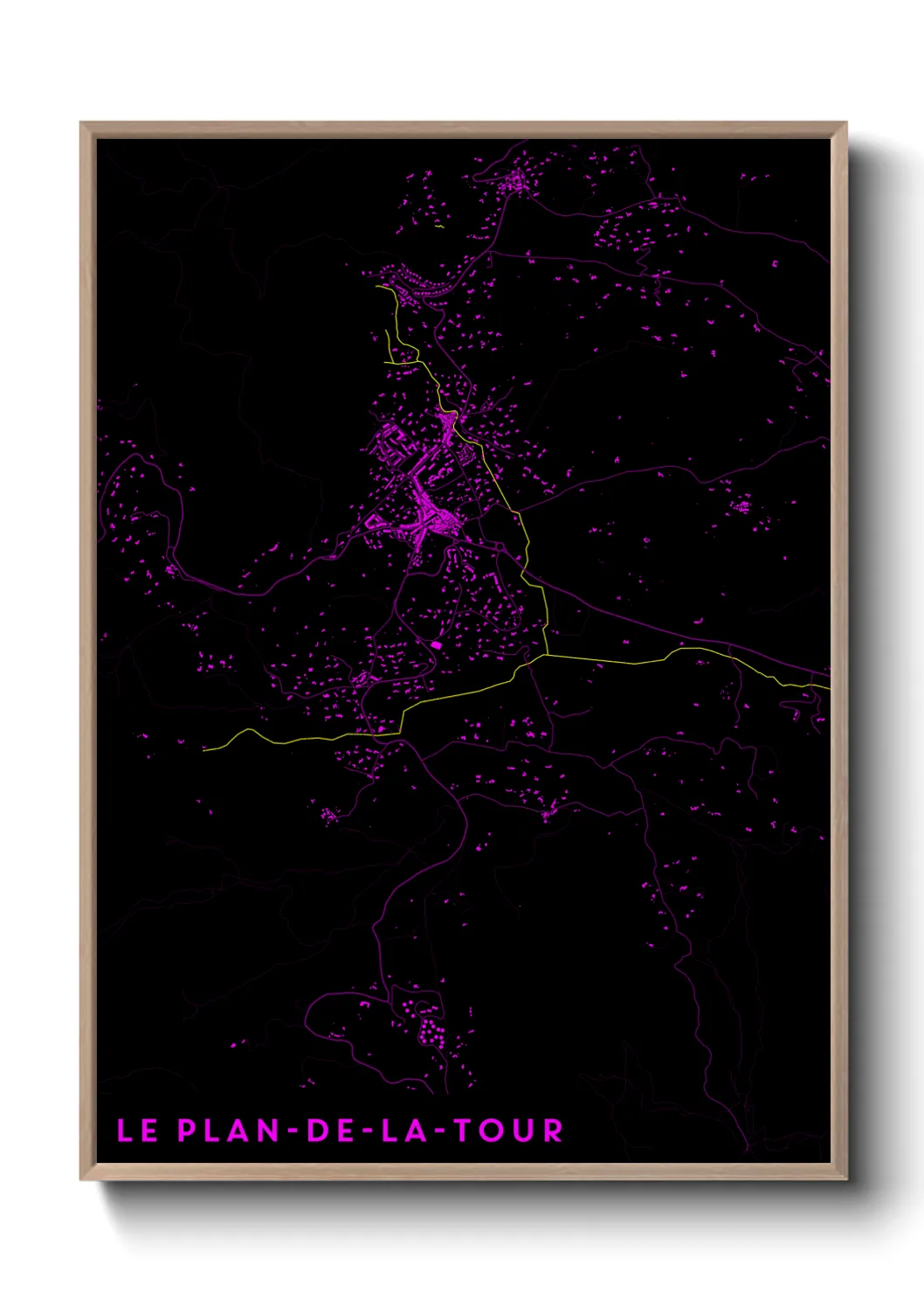 Une affiche de carte sur Le Plan-de-la-Tour