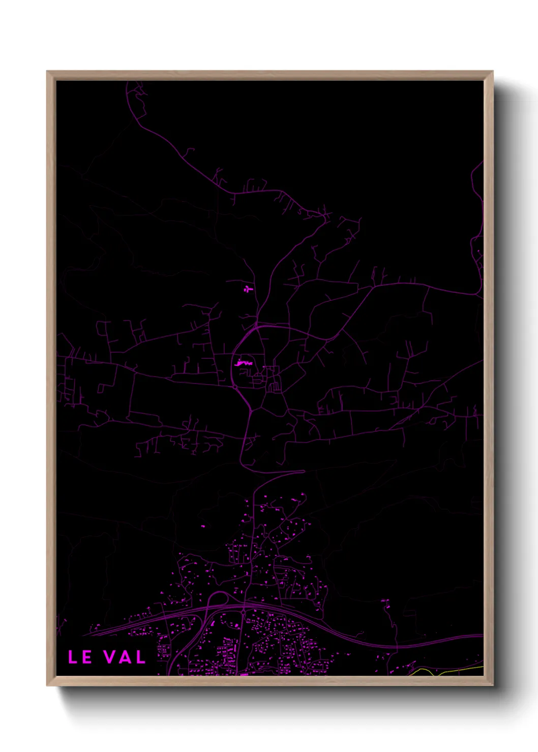 Une affiche de carte sur Le Val