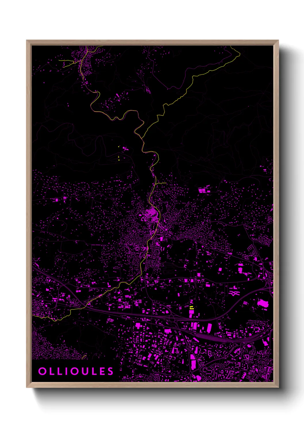 Une affiche de carte sur Ollioules