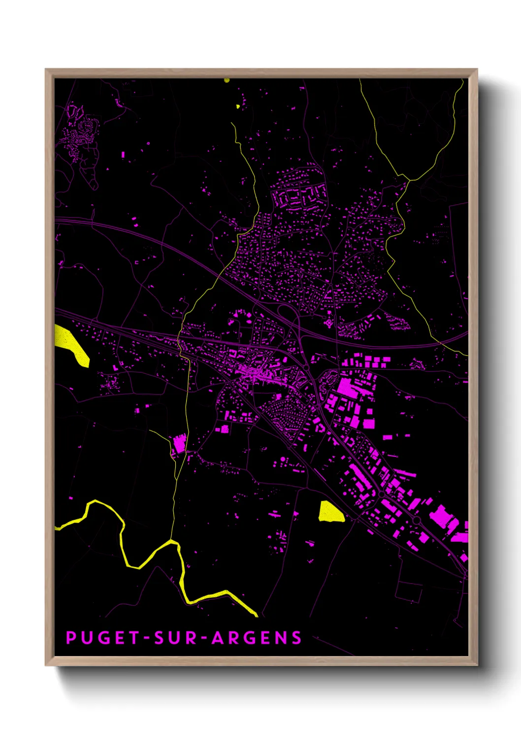 Une affiche de carte sur Puget-sur-Argens