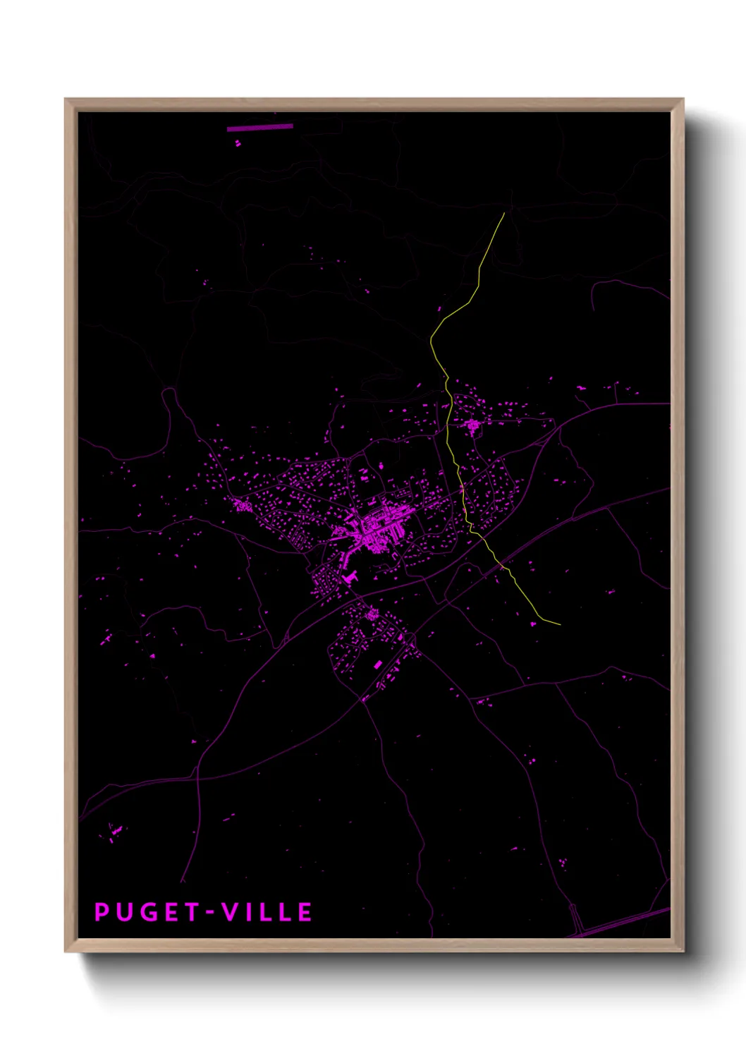 Une affiche de carte sur Puget-Ville