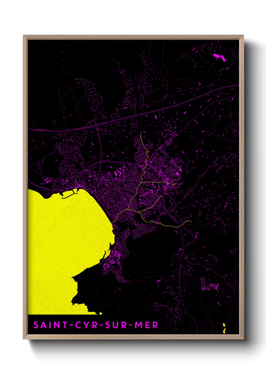 Une affiche de carte sur Saint-Cyr-sur-Mer