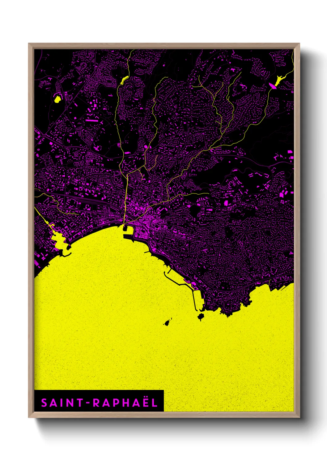Une affiche de carte sur Saint-Raphaël