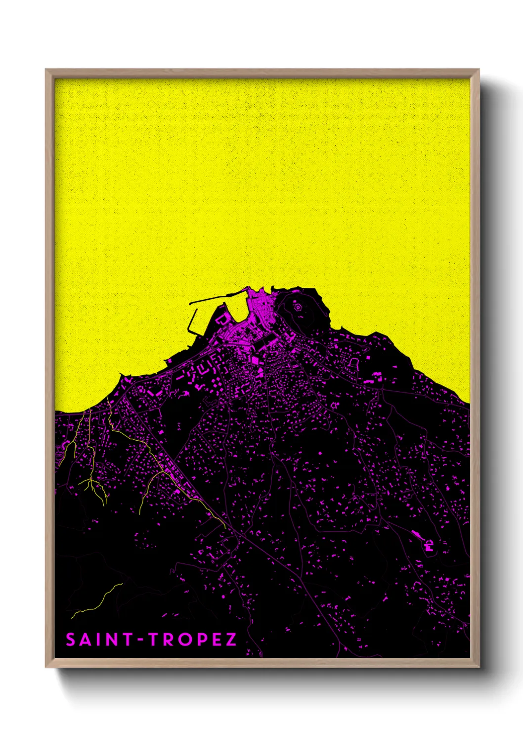 Une affiche de carte sur Saint-Tropez