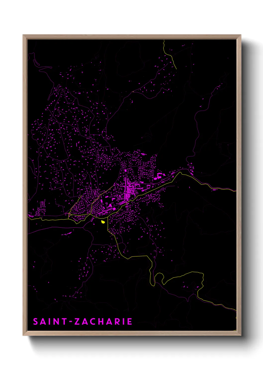 Une affiche de carte sur Saint-Zacharie