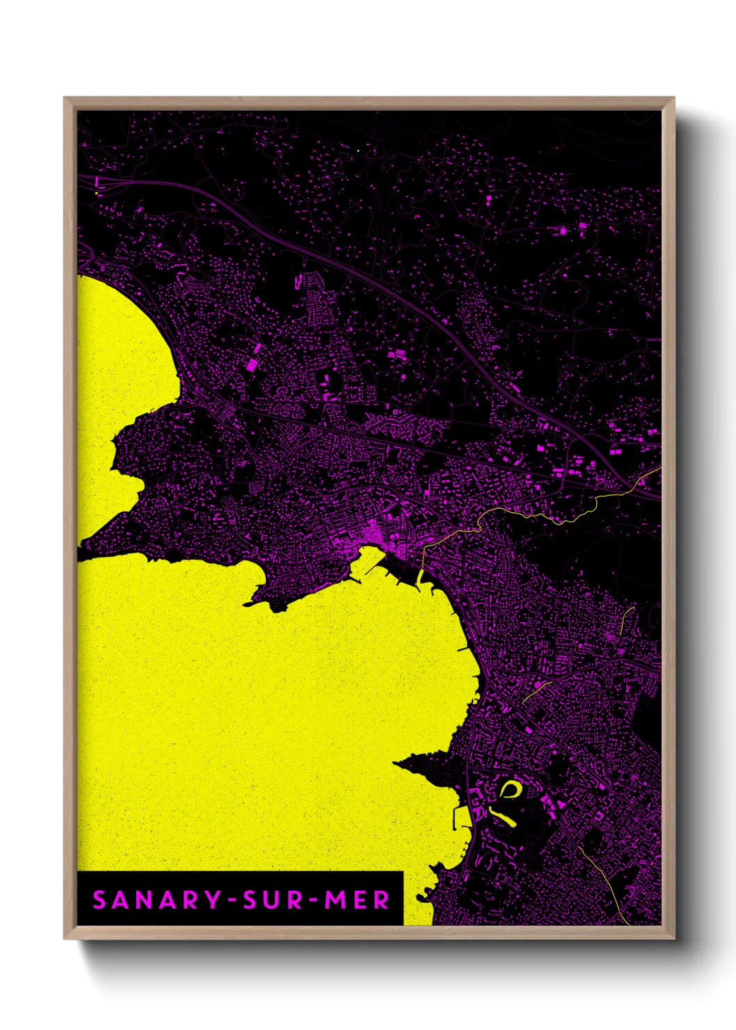 Une affiche de carte sur Sanary-sur-Mer