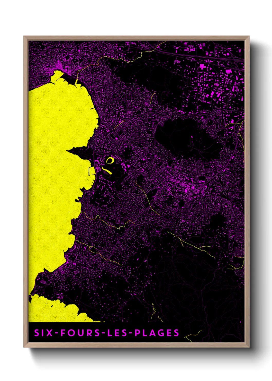 Une affiche de carte sur Six-Fours-les-Plages