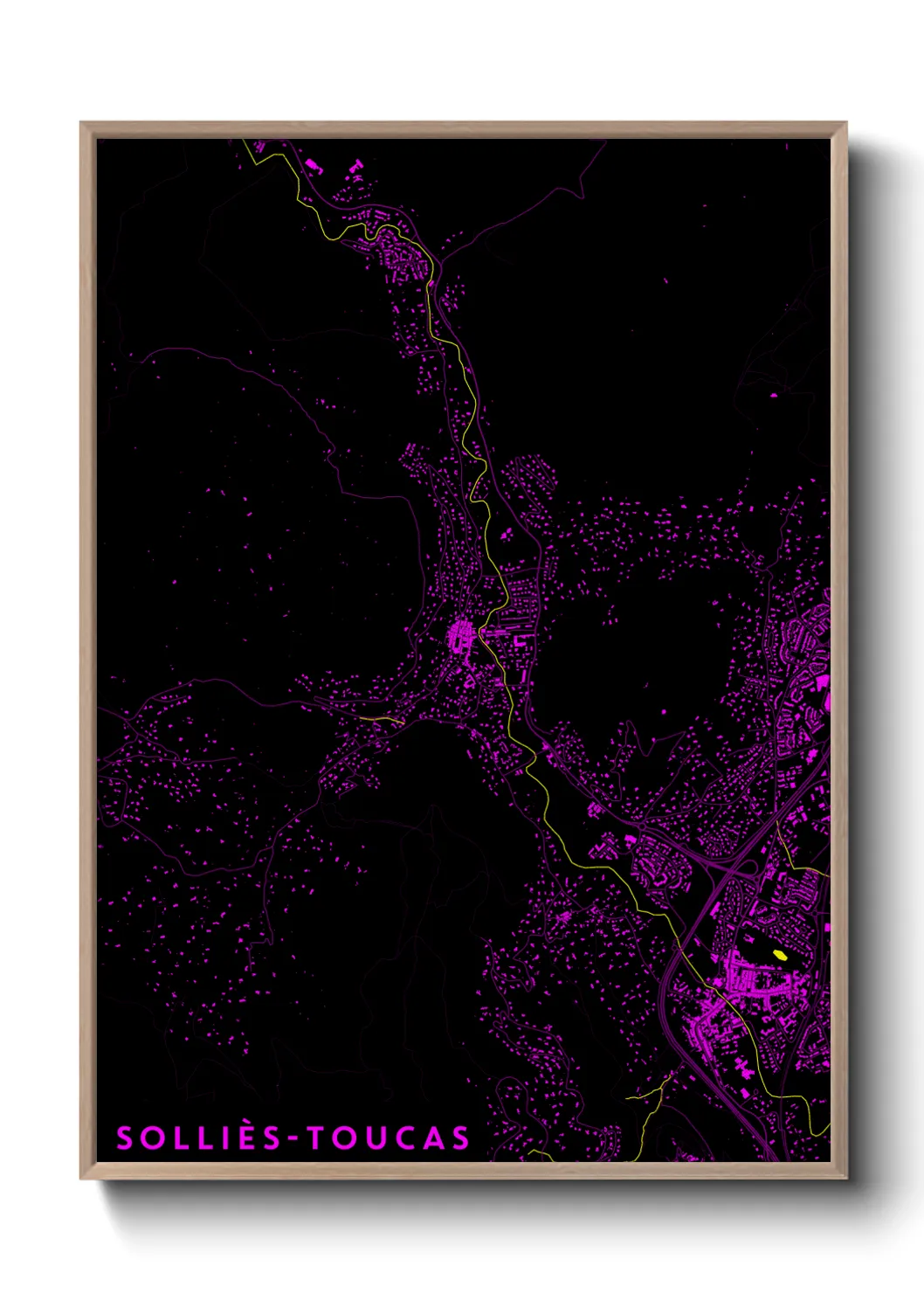 Une affiche de carte sur Solliès-Toucas