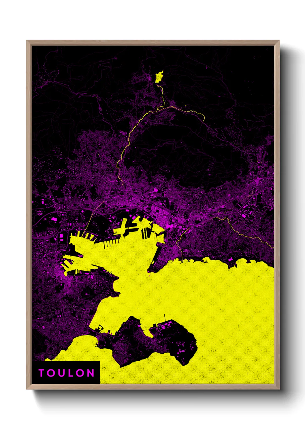 Une affiche de carte sur Toulon