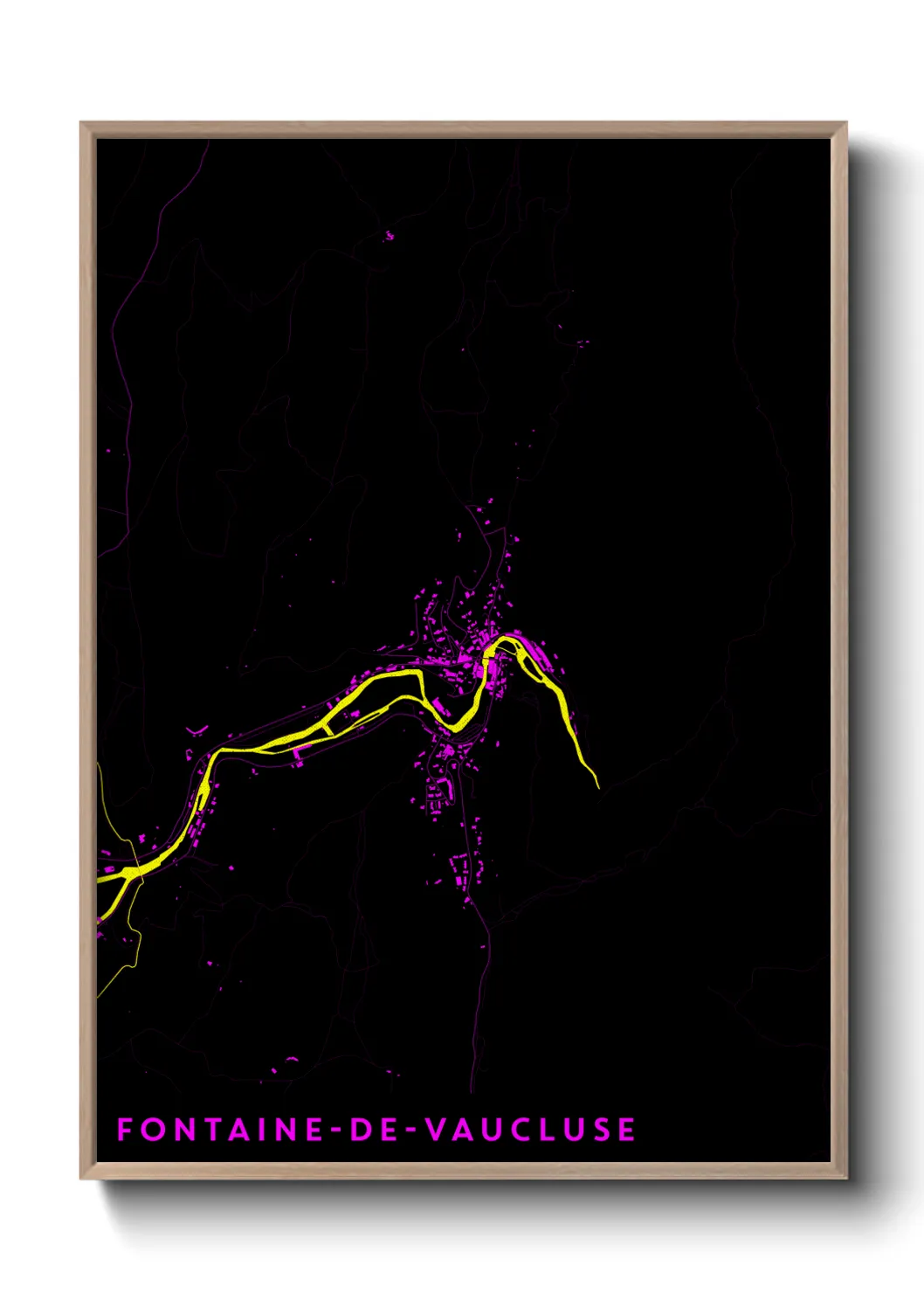 Une affiche de carte sur Fontaine-de-Vaucluse