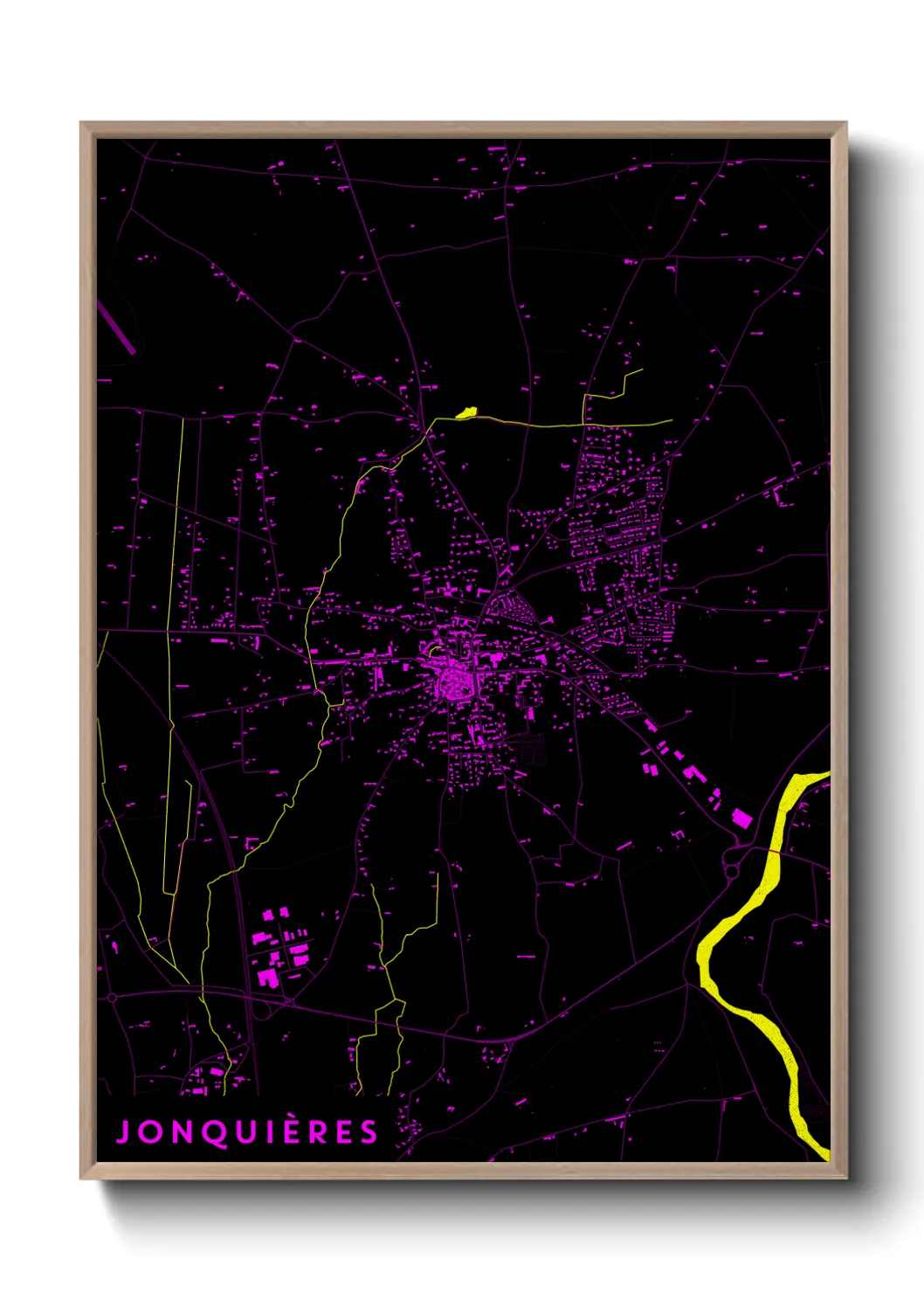 Une affiche de carte sur Jonquières
