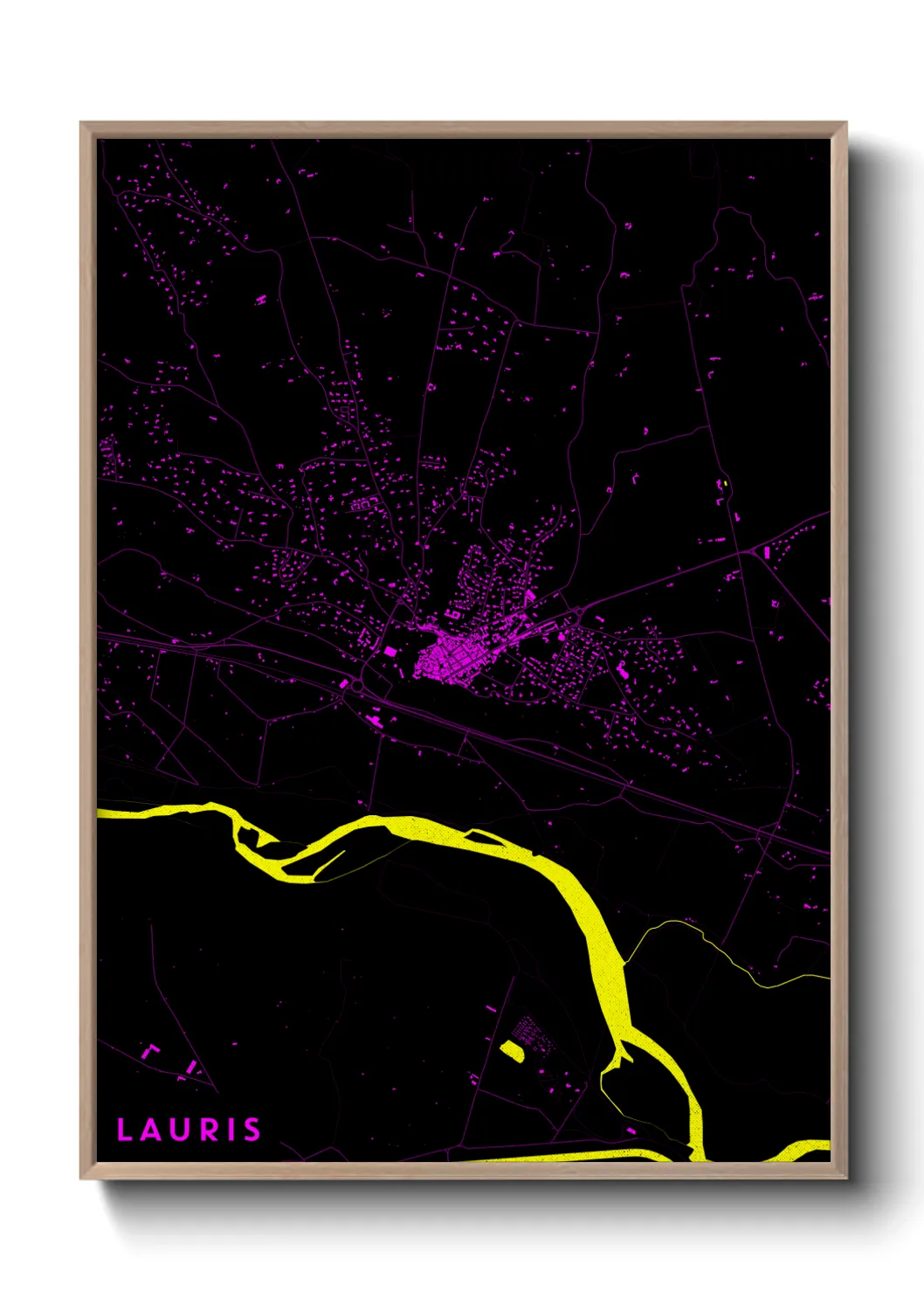 Une affiche de carte sur Lauris