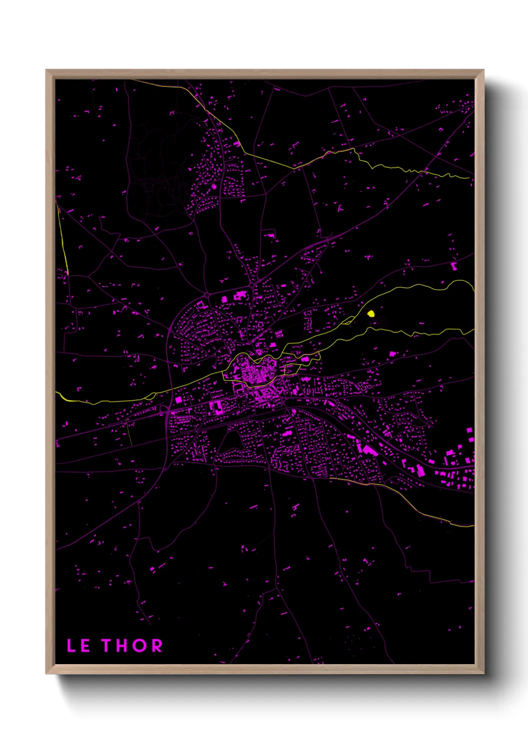 Une affiche de carte sur Le Thor