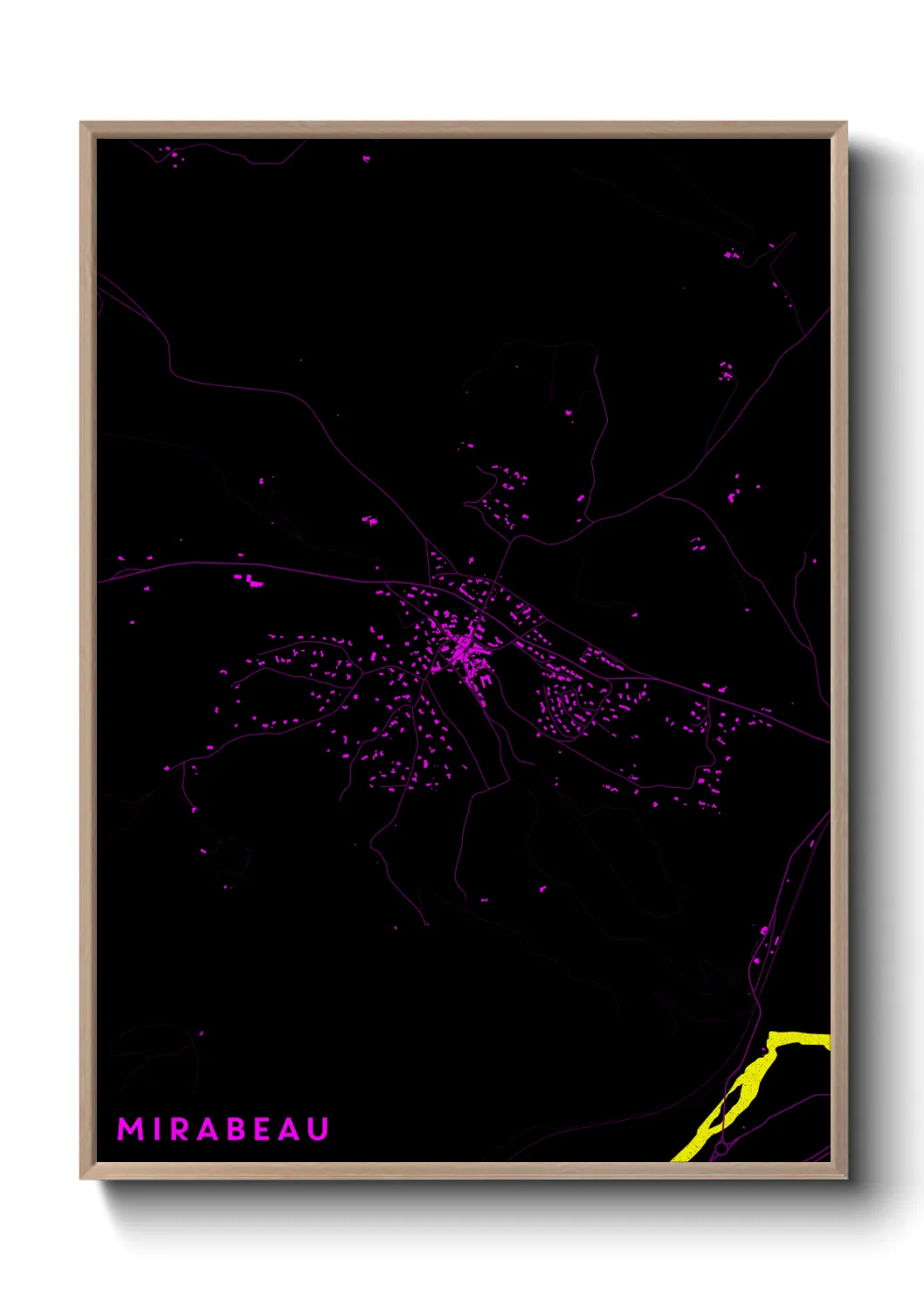 Une affiche de carte sur Mirabeau