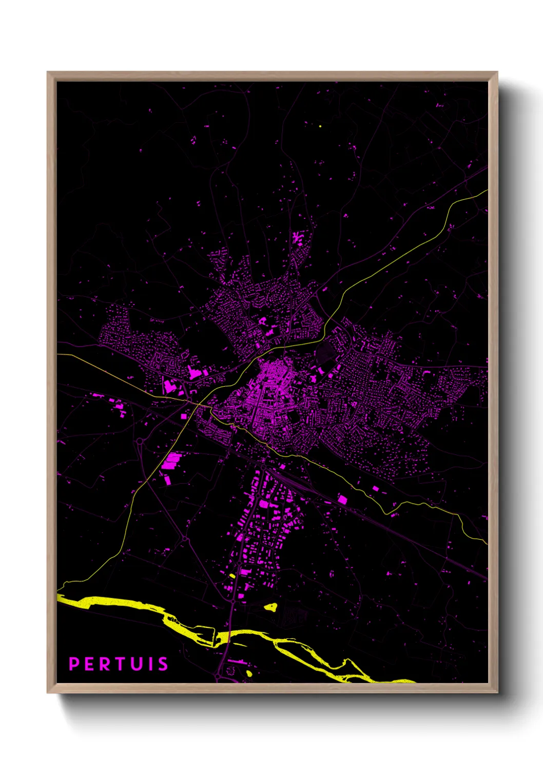 Une affiche de carte sur Pertuis