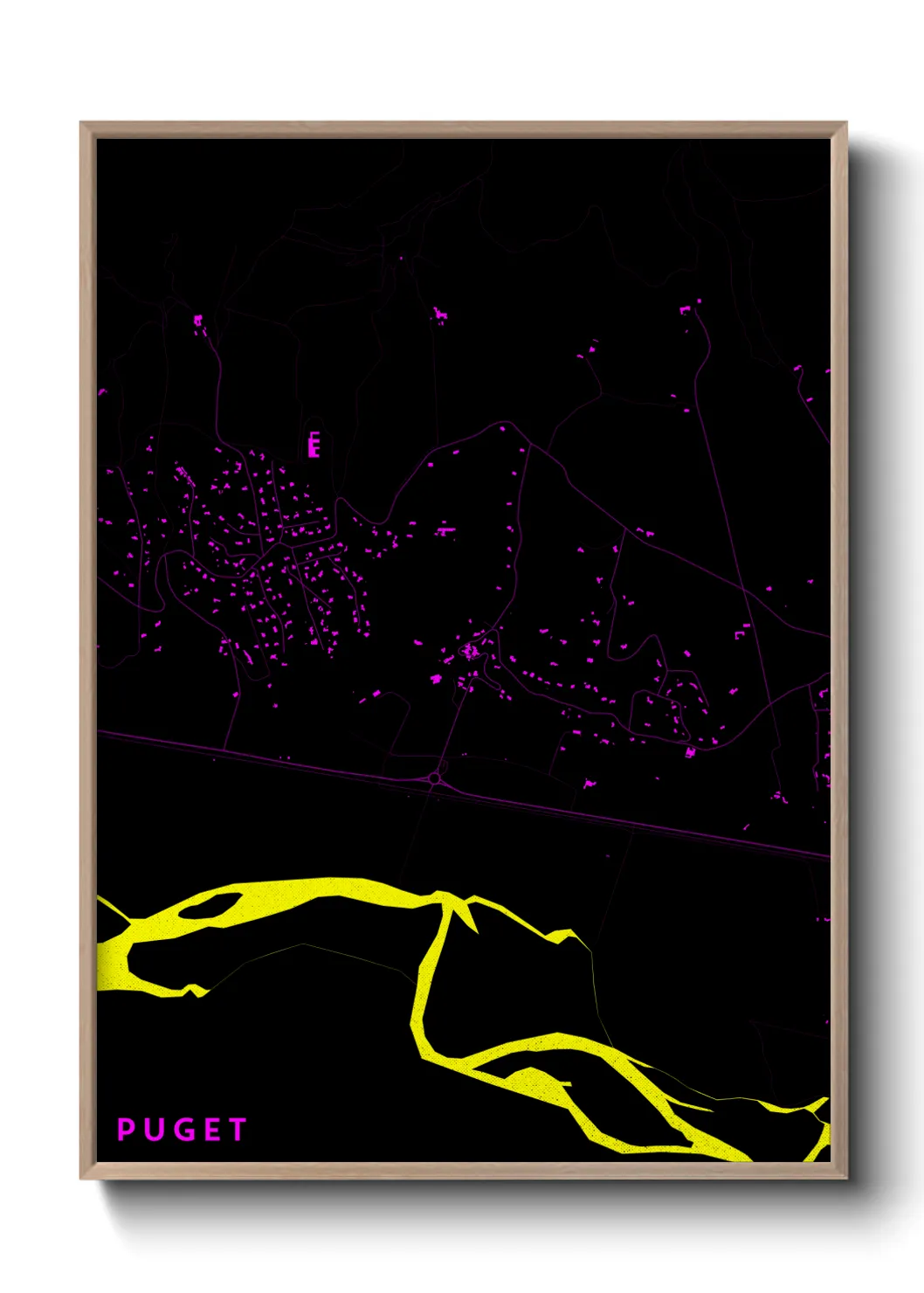 Une affiche de carte sur Puget