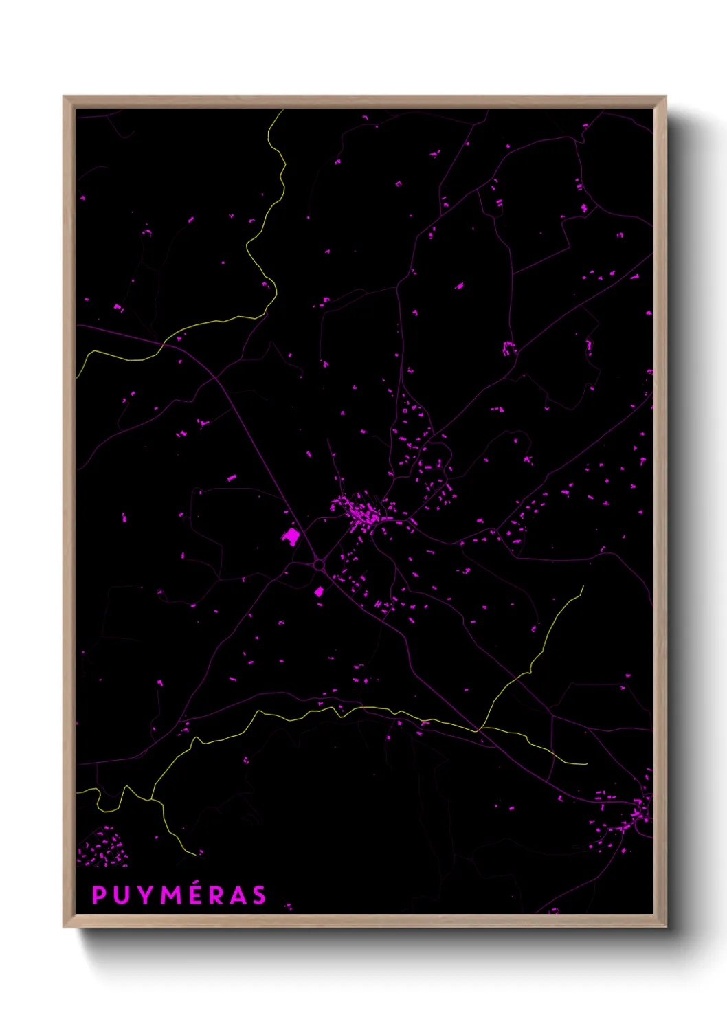 Une affiche de carte sur Puyméras