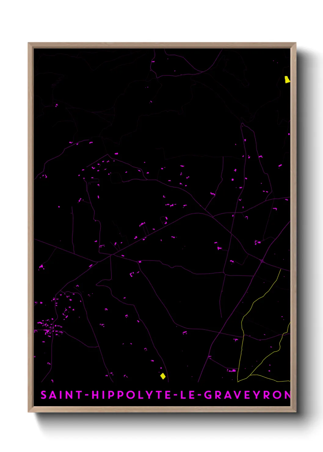 Une affiche de carte sur Saint-Hippolyte-le-Graveyron