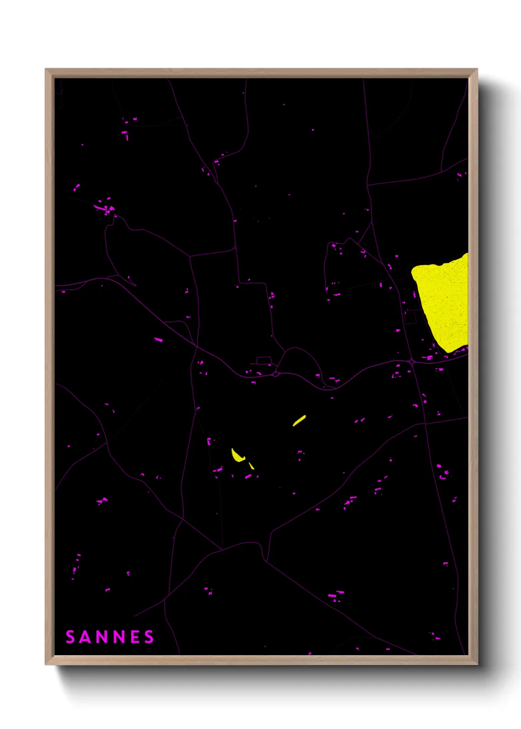 Une affiche de carte sur Sannes