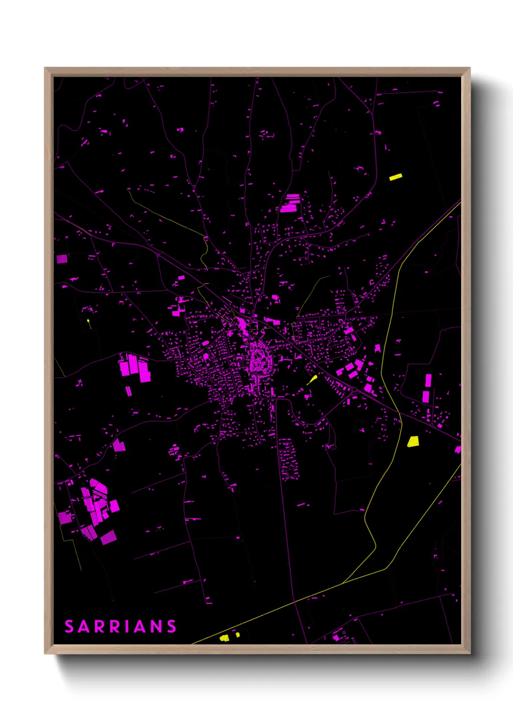 Une affiche de carte sur Sarrians