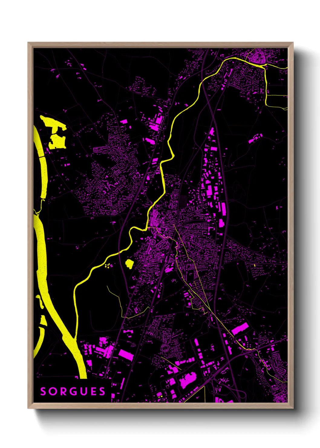 Une affiche de carte sur Sorgues