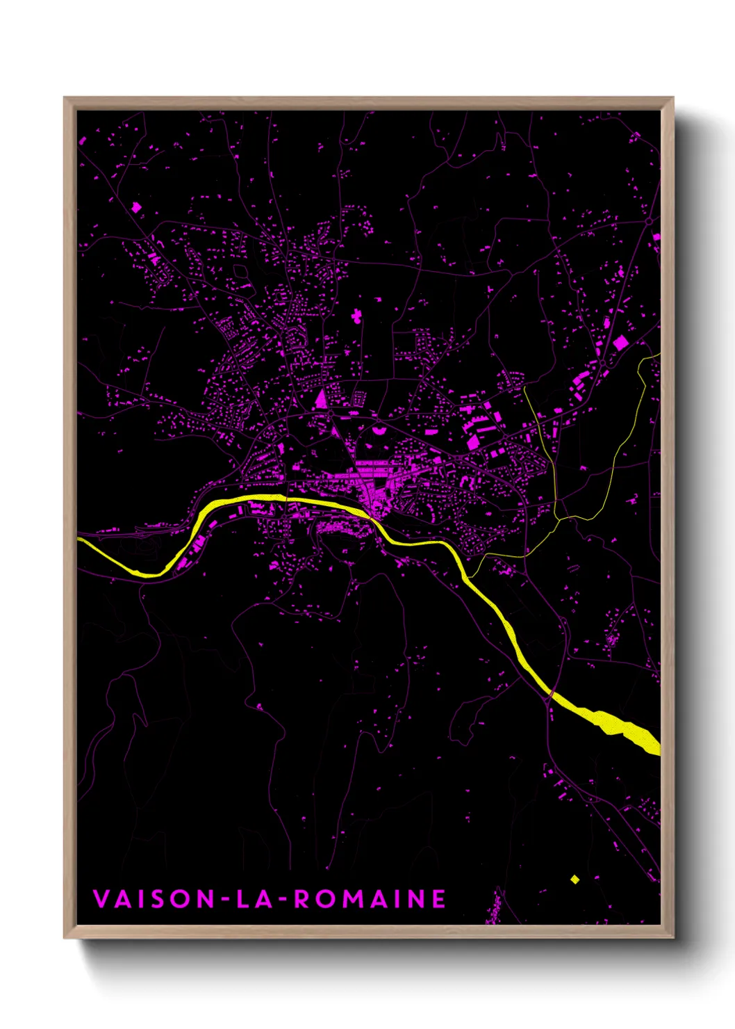 Une affiche de carte sur Vaison-la-Romaine