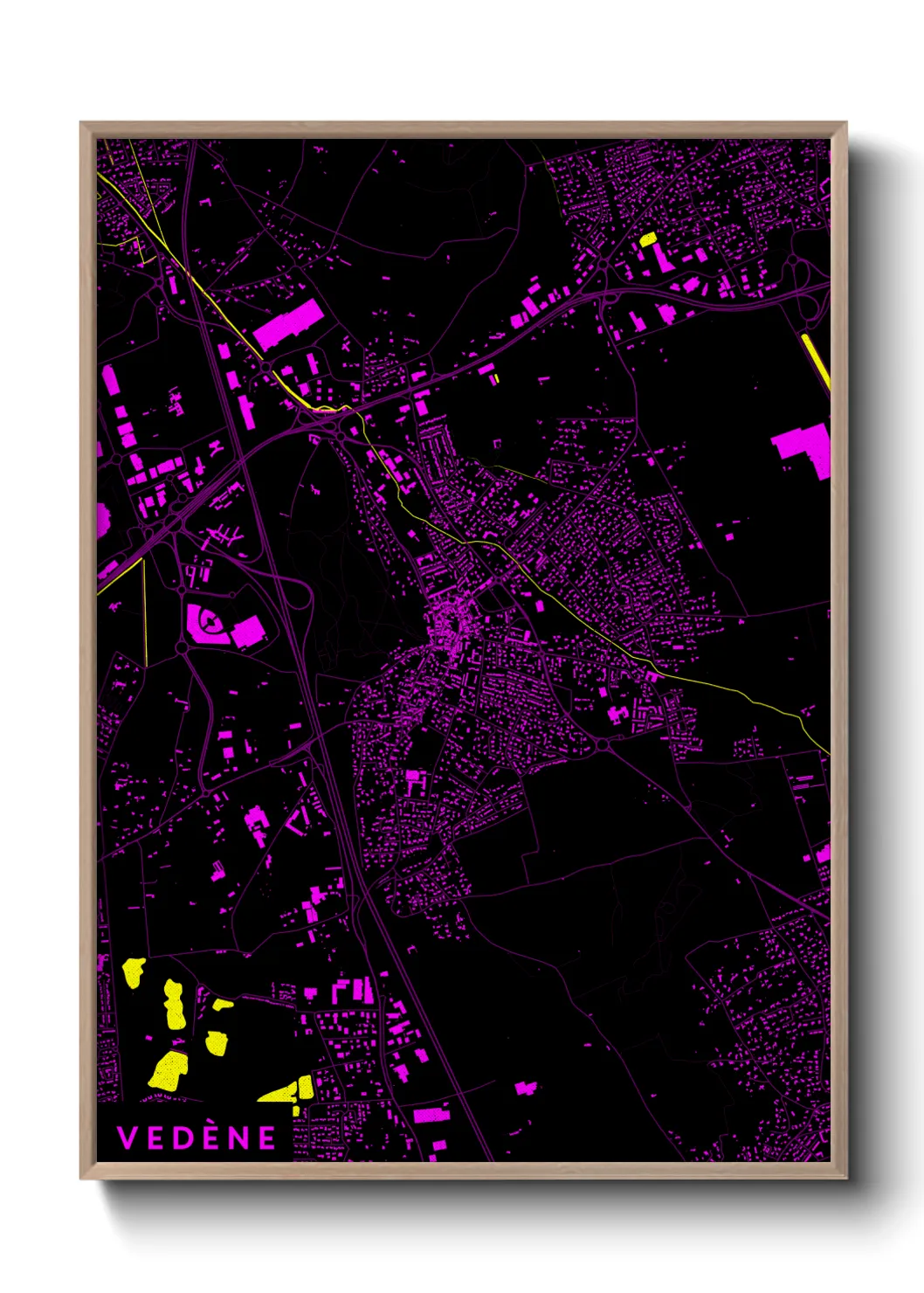 Une affiche de carte sur Vedène