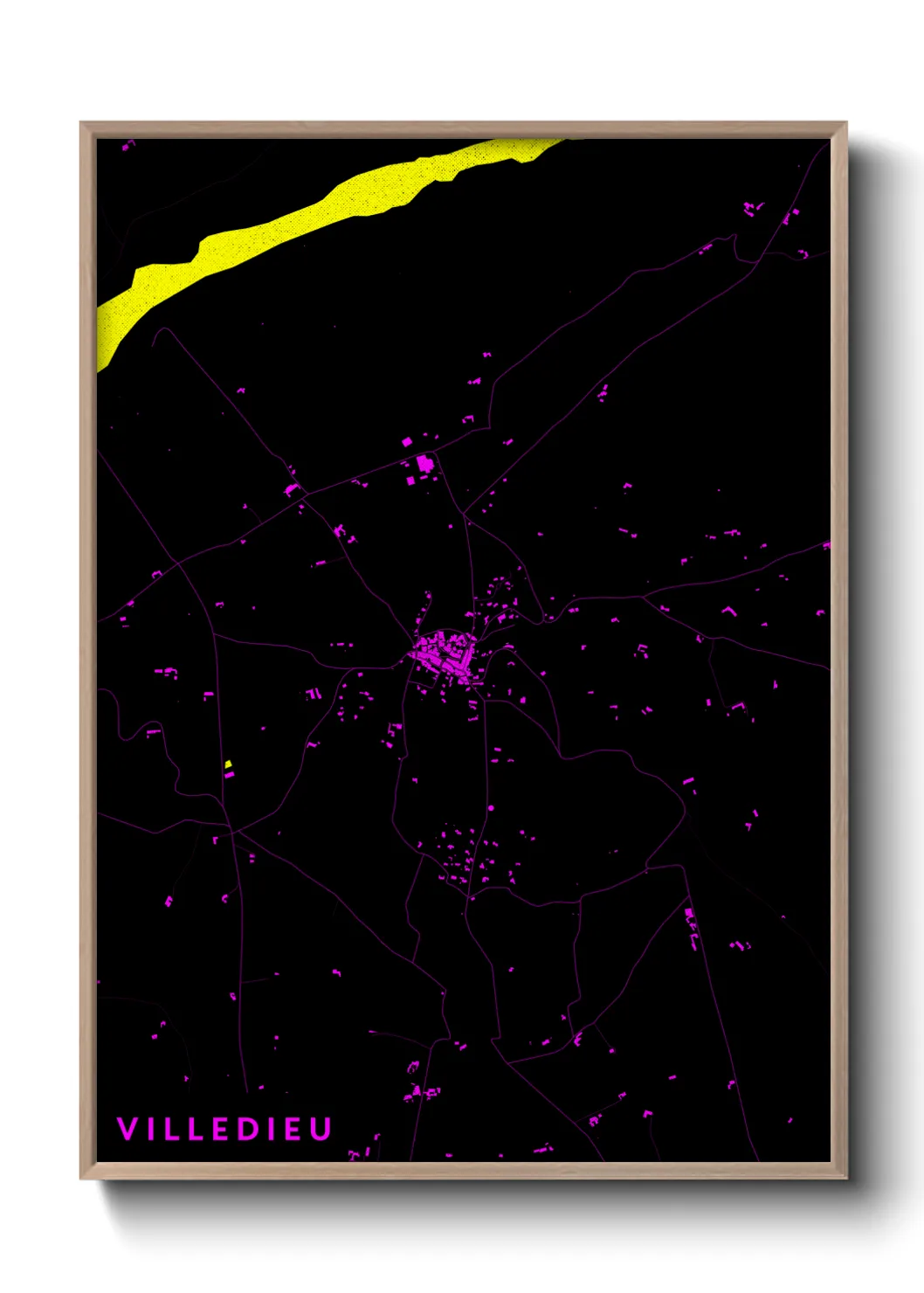 Une affiche de carte sur Villedieu